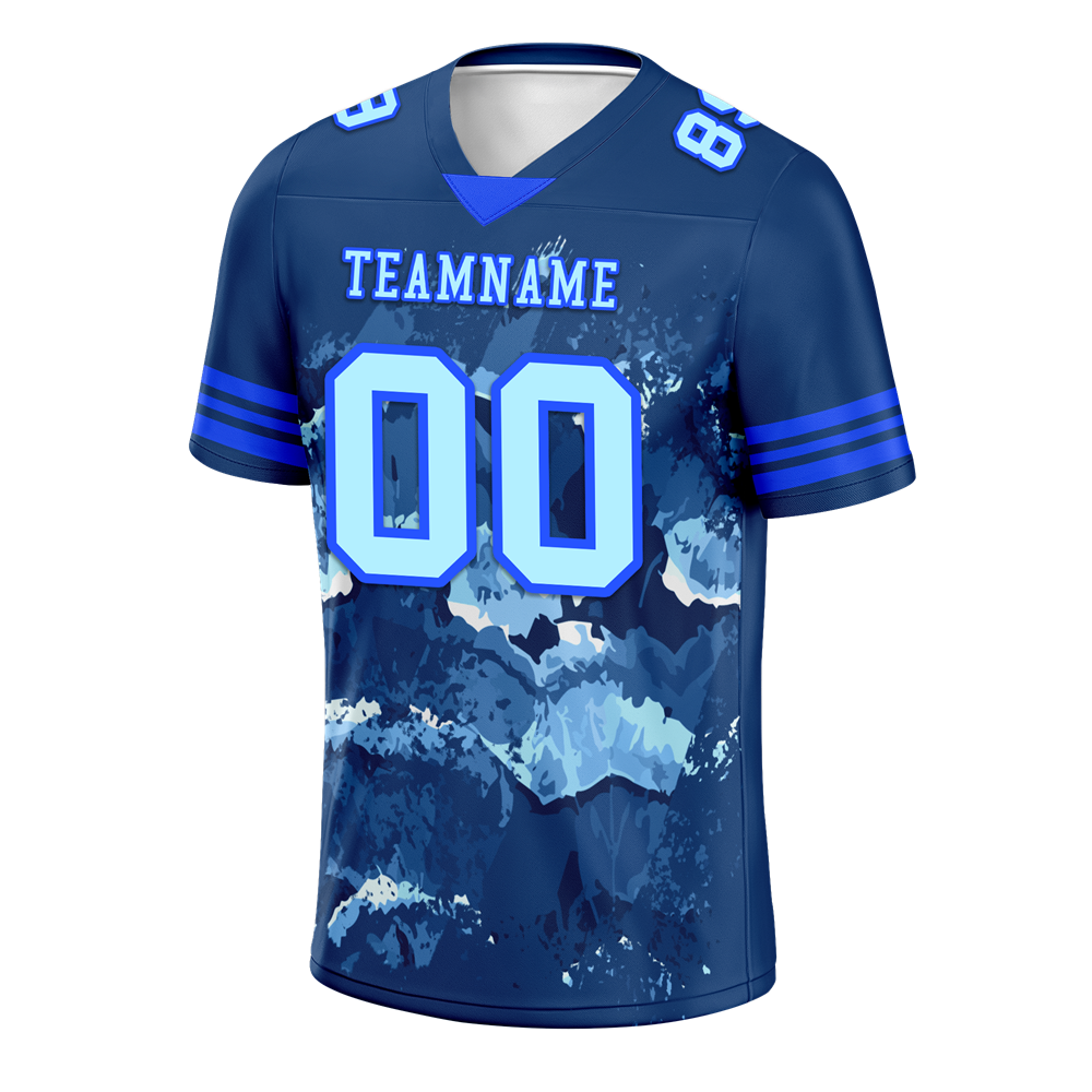 Custom Black Tie Dye Aqua Personalized Authentic Football Jersey FBJ02-bc0fa8d