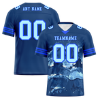 Custom Black Tie Dye Aqua Personalized Authentic Football Jersey FBJ02-bc0fa8d