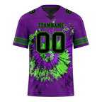 Custom Purple Tie Dye Black Personalized Authentic Football Jersey FBJ02-bc0fa8e