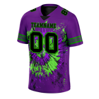 Custom Purple Tie Dye Black Personalized Authentic Football Jersey FBJ02-bc0fa8e
