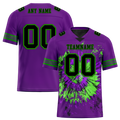 Custom Purple Tie Dye Black Personalized Authentic Football Jersey FBJ02-bc0fa8e