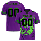 Custom Purple Tie Dye Black Personalized Authentic Football Jersey FBJ02-bc0fa8e