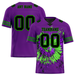 Custom Purple Tie Dye Black Personalized Authentic Football Jersey FBJ02-bc0fa8e