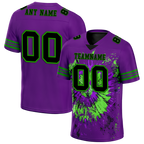 Custom Purple Tie Dye Black Personalized Authentic Football Jersey FBJ02-bc0fa8e