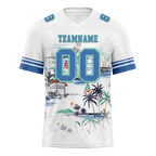 Custom White Tie Dye Aqua Personalized Authentic Football Jersey FBJ02-bc0fa8f