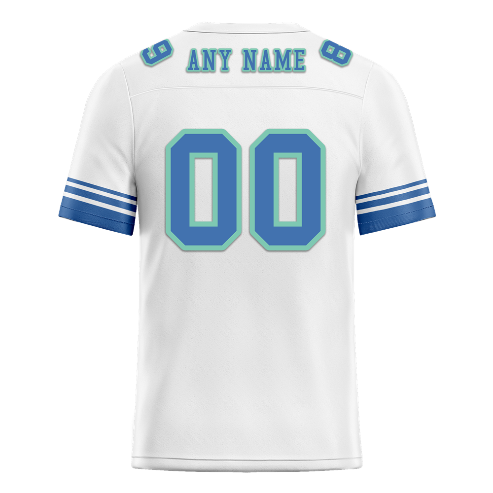 Custom White Tie Dye Aqua Personalized Authentic Football Jersey FBJ02-bc0fa8f