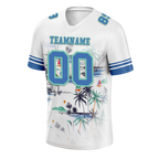 Custom White Tie Dye Aqua Personalized Authentic Football Jersey FBJ02-bc0fa8f