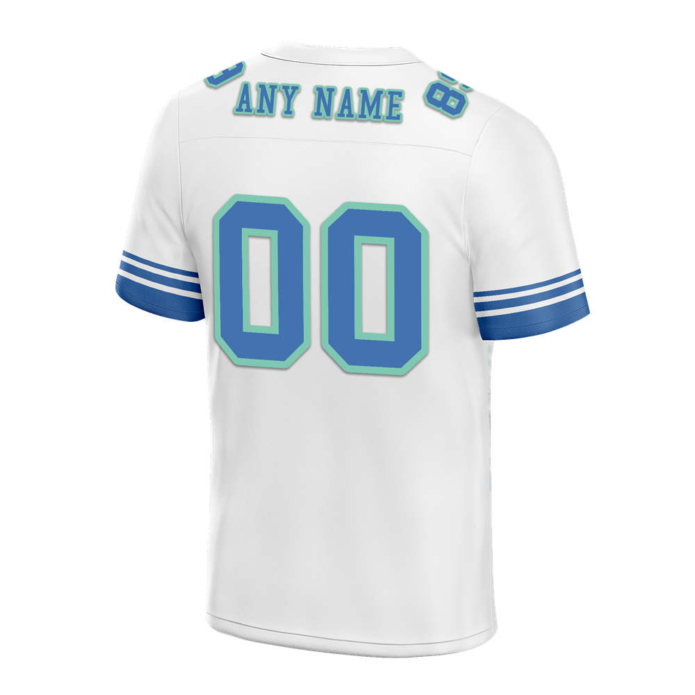 Custom White Tie Dye Aqua Personalized Authentic Football Jersey FBJ02-bc0fa8f