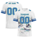 Custom White Tie Dye Aqua Personalized Authentic Football Jersey FBJ02-bc0fa8f