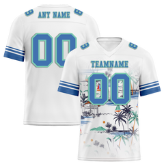 Custom White Tie Dye Aqua Personalized Authentic Football Jersey FBJ02-bc0fa8f