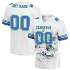Custom White Tie Dye Aqua Personalized Authentic Football Jersey FBJ02-bc0fa8f