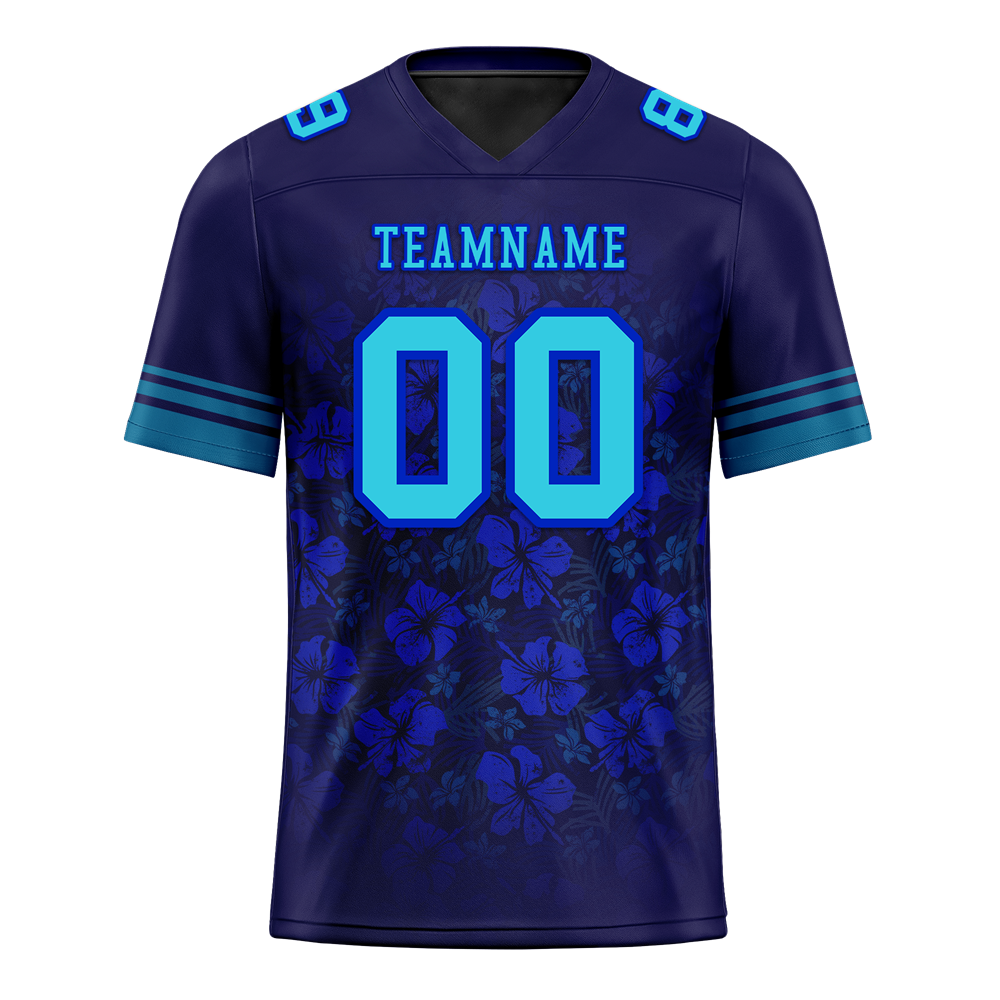 Custom Blue Tie Dye Aqua Personalized Authentic Football Jersey FBJ02-bc0fa87