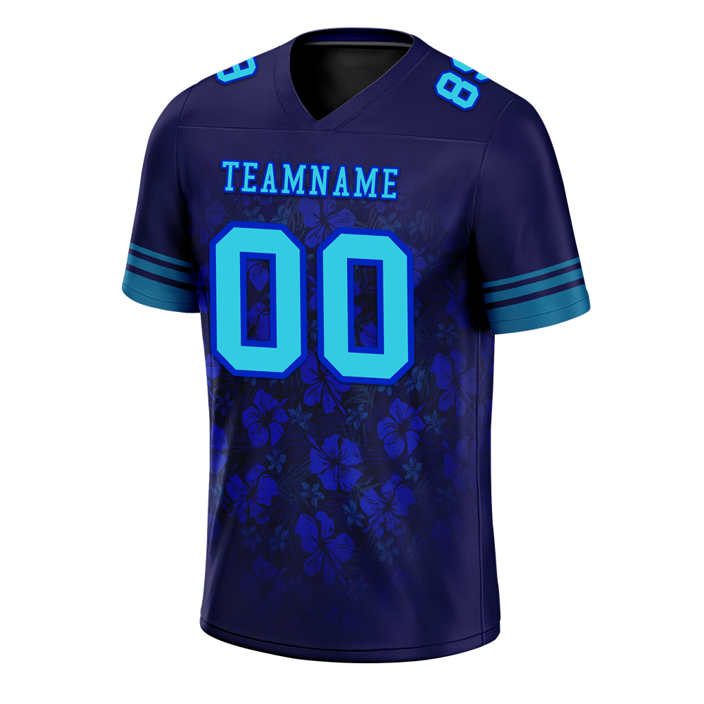 Custom Blue Tie Dye Aqua Personalized Authentic Football Jersey FBJ02-bc0fa87