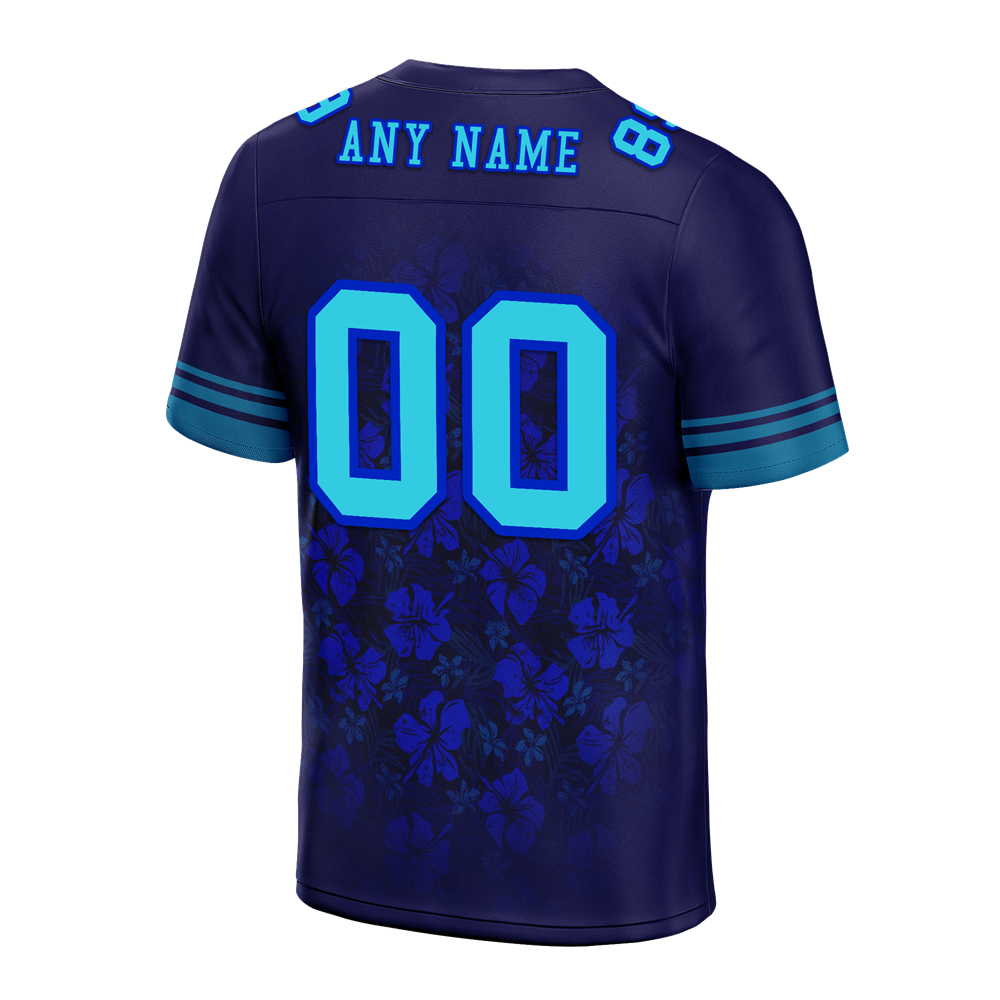 Custom Blue Tie Dye Aqua Personalized Authentic Football Jersey FBJ02-bc0fa87
