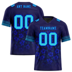 Custom Blue Tie Dye Aqua Personalized Authentic Football Jersey FBJ02-bc0fa87