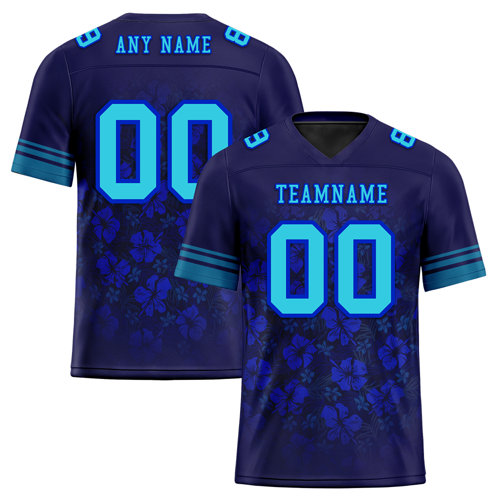Custom Blue Tie Dye Aqua Personalized Authentic Football Jersey FBJ02-bc0fa87