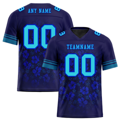 Custom Blue Tie Dye Aqua Personalized Authentic Football Jersey FBJ02-bc0fa87