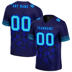 Custom Blue Tie Dye Aqua Personalized Authentic Football Jersey FBJ02-bc0fa87