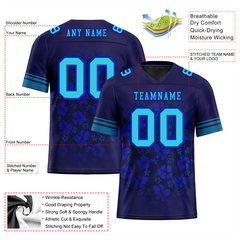 Custom Blue Tie Dye Aqua Personalized Authentic Football Jersey FBJ02-bc0fa87