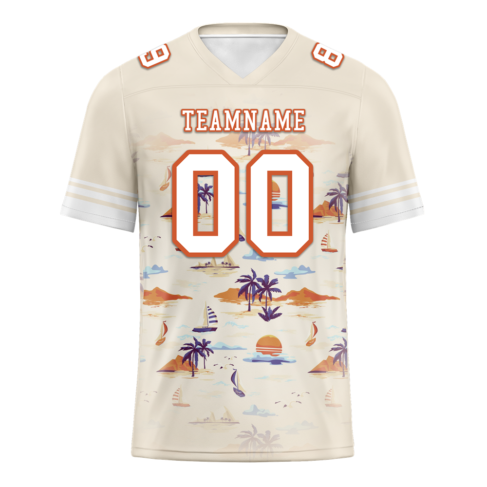 Custom Yellow Hawaii White Personalized Authentic Football Jersey FBJ02-bc0fa88