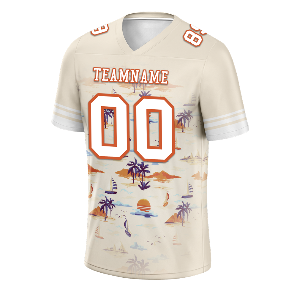 Custom Yellow Hawaii White Personalized Authentic Football Jersey FBJ02-bc0fa88