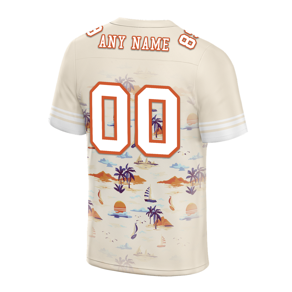 Custom Yellow Hawaii White Personalized Authentic Football Jersey FBJ02-bc0fa88