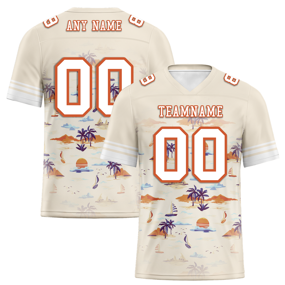 Custom Yellow Hawaii White Personalized Authentic Football Jersey FBJ02-bc0fa88
