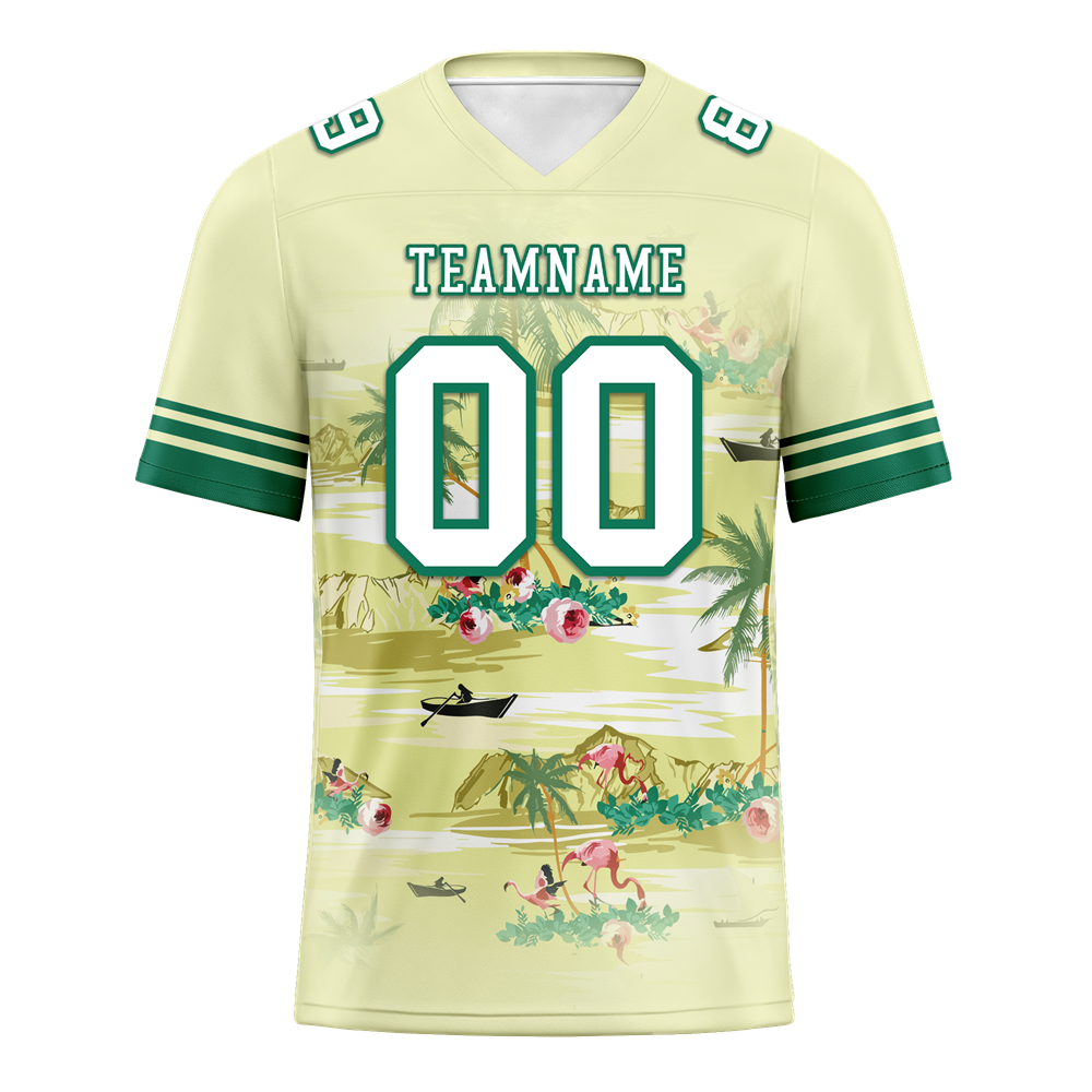 Custom Yellow Hawaii White Personalized Authentic Football Jersey FBJ02-bc0fa89