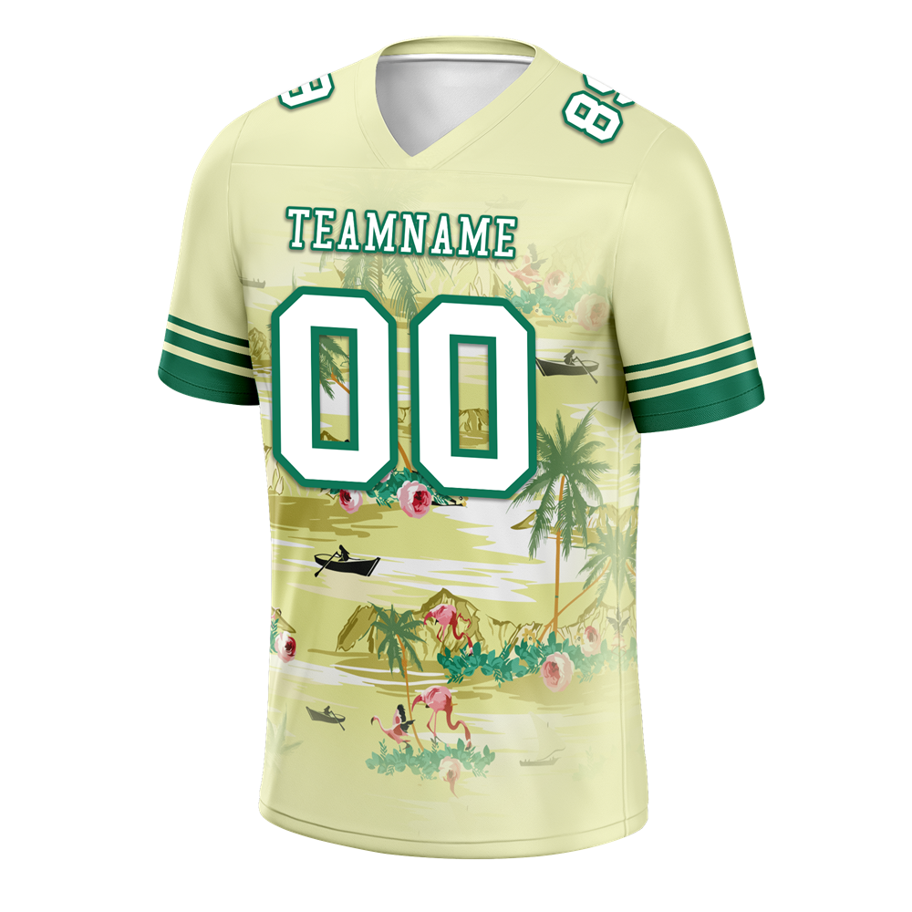 Custom Yellow Hawaii White Personalized Authentic Football Jersey FBJ02-bc0fa89