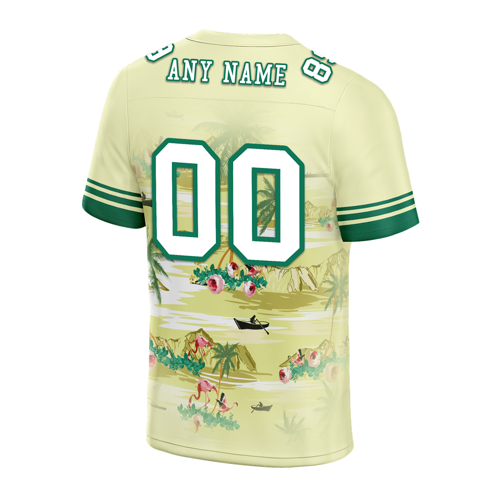 Custom Yellow Hawaii White Personalized Authentic Football Jersey FBJ02-bc0fa89
