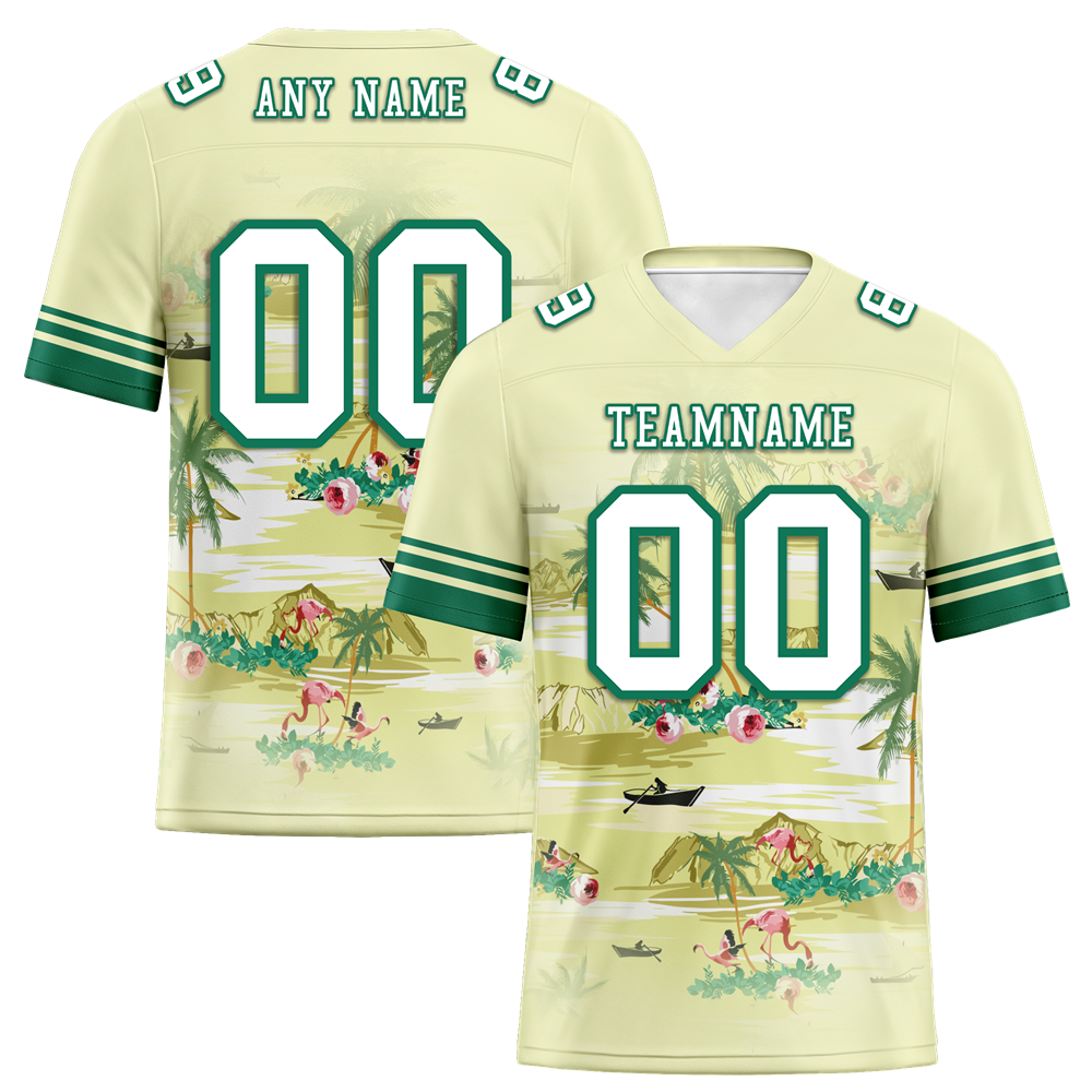 Custom Yellow Hawaii White Personalized Authentic Football Jersey FBJ02-bc0fa89