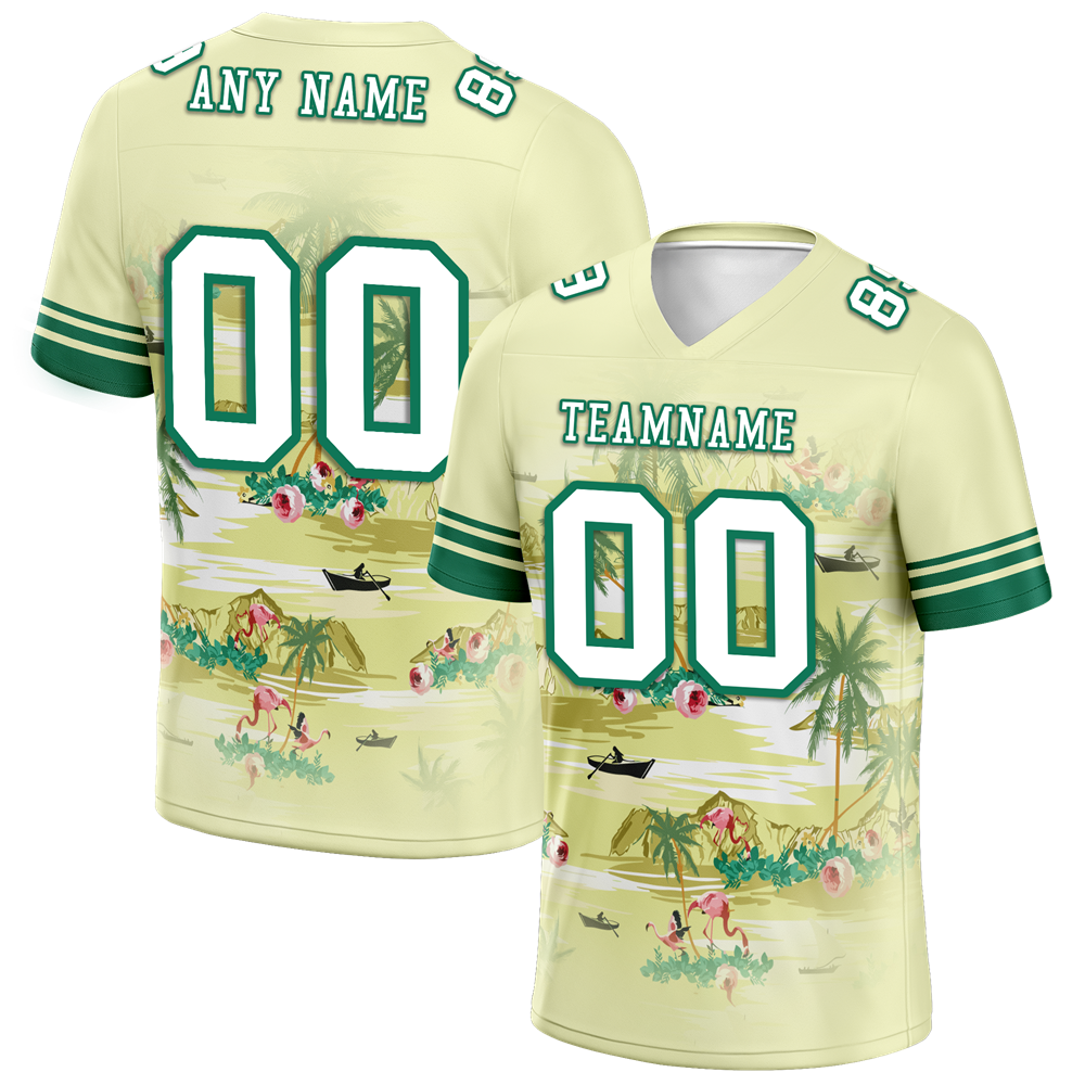 Custom Yellow Hawaii White Personalized Authentic Football Jersey FBJ02-bc0fa89