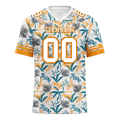 Custom Orange Aqua Hawaii White Personalized Authentic Football Jersey FBJ02-bc0fa9a