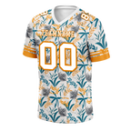 Custom Orange Aqua Hawaii White Personalized Authentic Football Jersey FBJ02-bc0fa9a