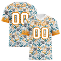 Custom Orange Aqua Hawaii White Personalized Authentic Football Jersey FBJ02-bc0fa9a