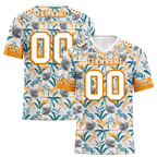 Custom Orange Aqua Hawaii White Personalized Authentic Football Jersey FBJ02-bc0fa9a
