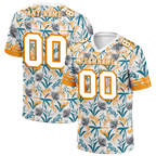 Custom Orange Aqua Hawaii White Personalized Authentic Football Jersey FBJ02-bc0fa9a