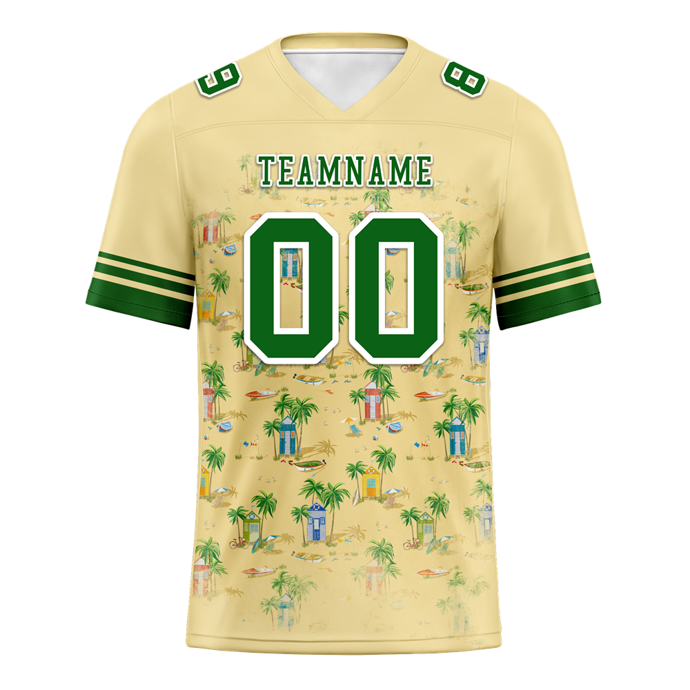 Custom Yellow Hawaii Green Personalized Authentic Football Jersey FBJ02-bc0fa9b
