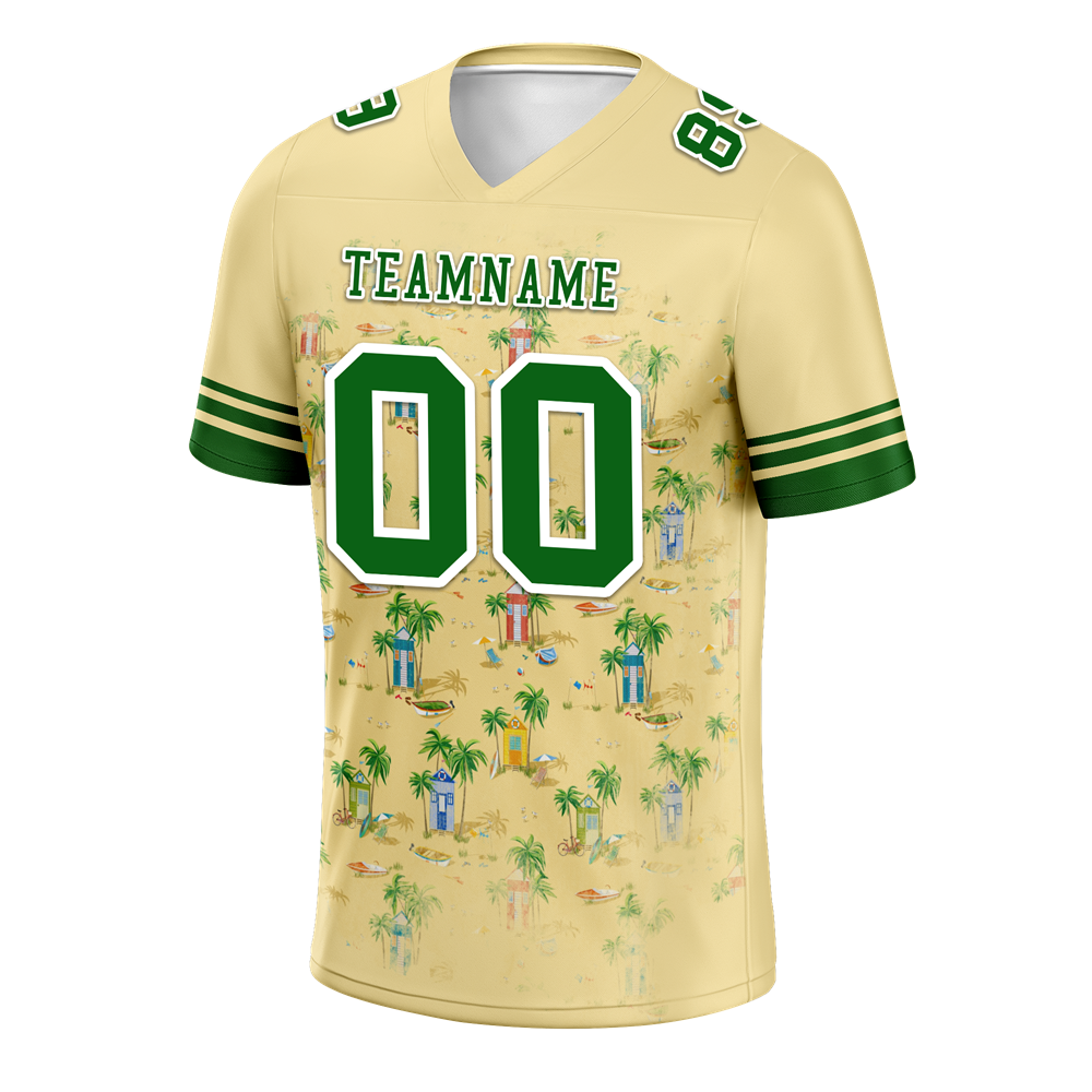 Custom Yellow Hawaii Green Personalized Authentic Football Jersey FBJ02-bc0fa9b
