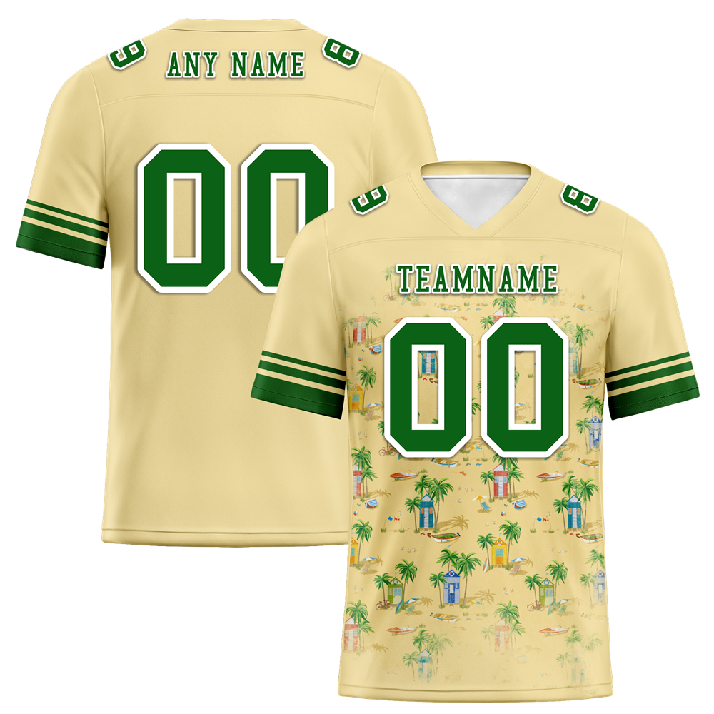 Custom Yellow Hawaii Green Personalized Authentic Football Jersey FBJ02-bc0fa9b