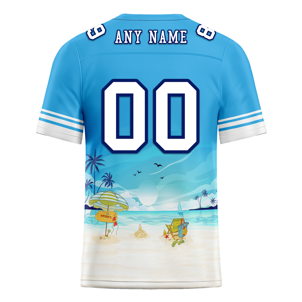 Custom Blue Hawaii White Personalized Authentic Football Jersey FBJ02-bc0fa9c