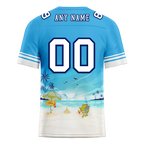 Custom Blue Hawaii White Personalized Authentic Football Jersey FBJ02-bc0fa9c