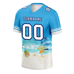 Custom Blue Hawaii White Personalized Authentic Football Jersey FBJ02-bc0fa9c