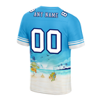 Custom Blue Hawaii White Personalized Authentic Football Jersey FBJ02-bc0fa9c