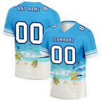 Custom Blue Hawaii White Personalized Authentic Football Jersey FBJ02-bc0fa9c