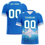 Custom Blue Hawaii White Personalized Authentic Football Jersey FBJ02-bc0fa9d