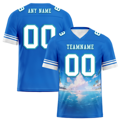 Custom Blue Hawaii White Personalized Authentic Football Jersey FBJ02-bc0fa9d