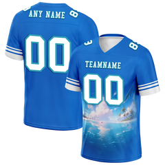 Custom Blue Hawaii White Personalized Authentic Football Jersey FBJ02-bc0fa9d