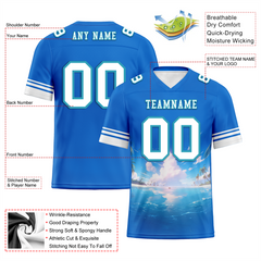 Custom Blue Hawaii White Personalized Authentic Football Jersey FBJ02-bc0fa9d