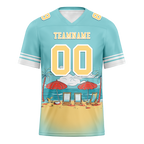 Custom Aqua Hawaii Yellow Personalized Authentic Football Jersey FBJ02-bc0fa9e